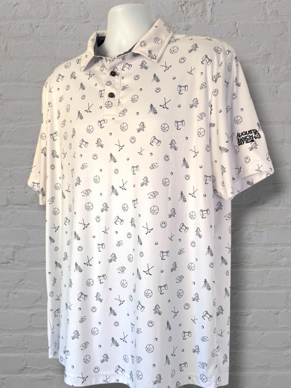 Swannies Chubbs Golf Polo XXL Happy Gilmore Augusta Ranch Performance Shirt